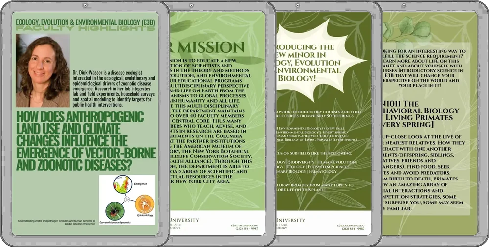 Carousel infographics for Columbia E3B