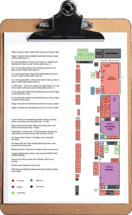 Environmental mapping document on a clipboard